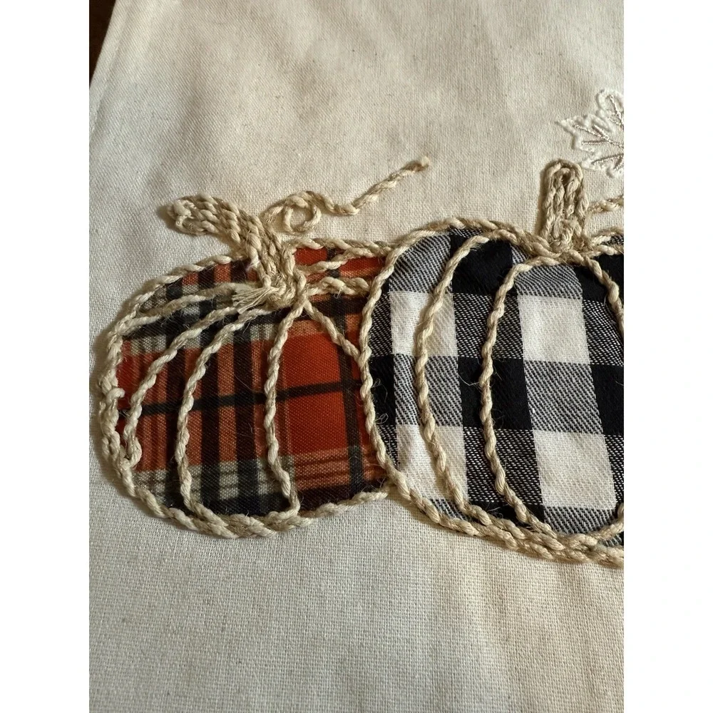 New‎ Fall table runner With pumpkins Size 13in X 72in. Off White.